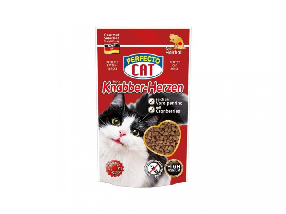 Perfecto Cat Feine Knabber-Snack s Alpským šťavnatým Hovězím - Anti-Hairball 50g