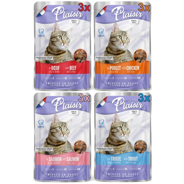 Plaisir Cat kapsičky MULTIPACK 12x100g