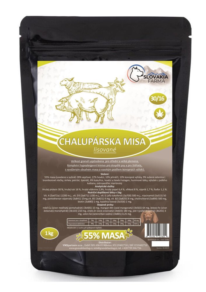 Lisované hypoalergenní Granule Slovakia Farma - Chalupárská misa 30/18 - 1 kg