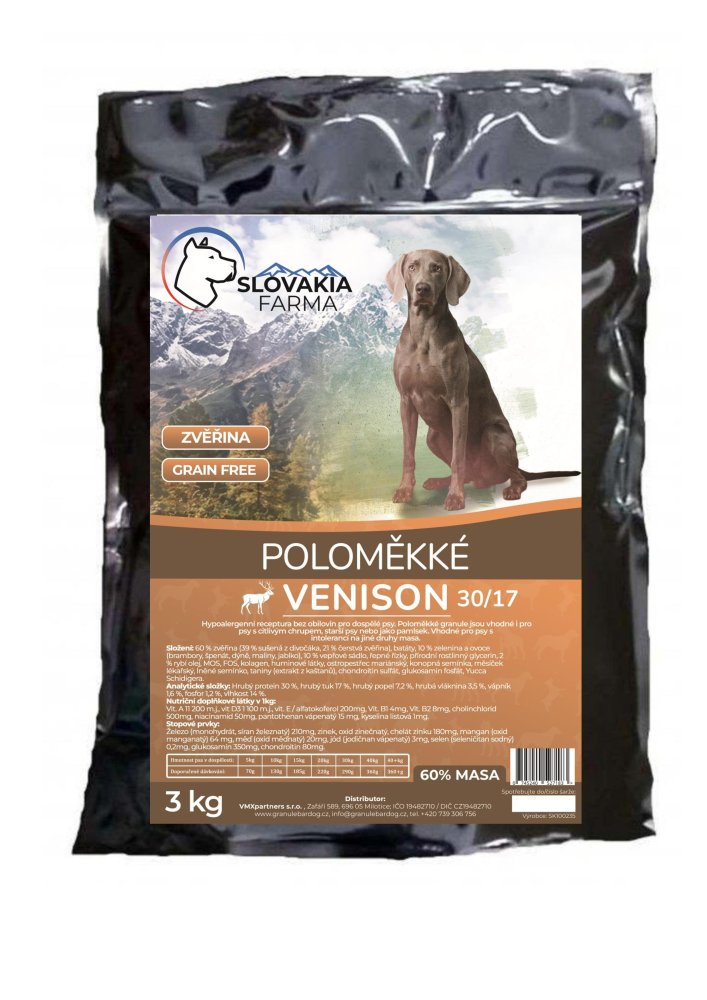 Poloměkké hypoalergenní Granule Slovakia Farma - Lamb 27/16 - 3 kg