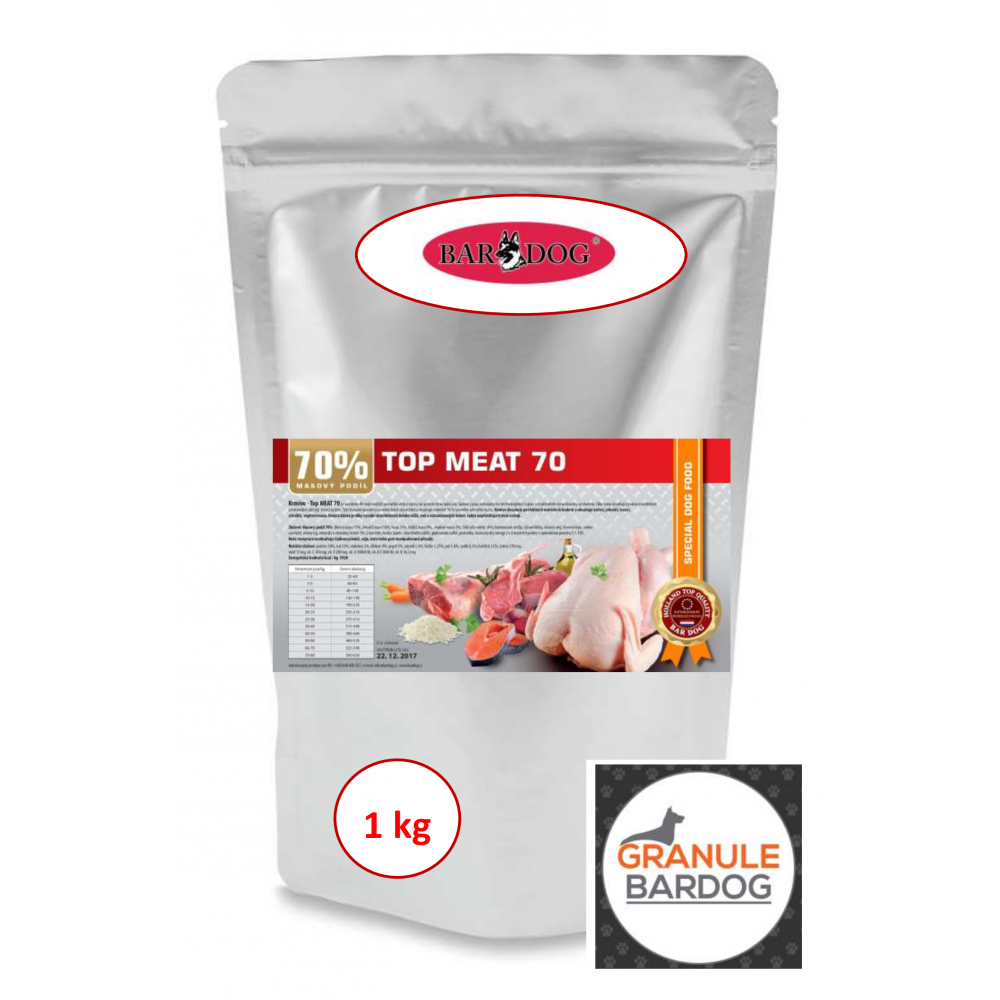 Bardog Lisované granule za studena Top Meat 70 1 kg