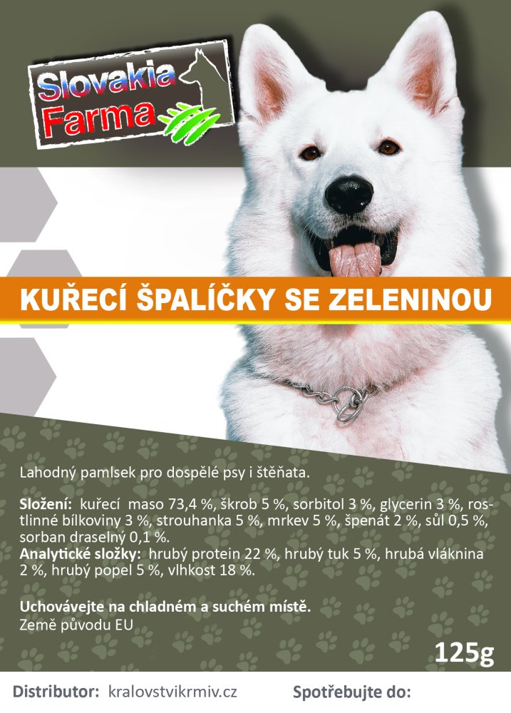 Kuřecí špalíčky se zeleninou 125g