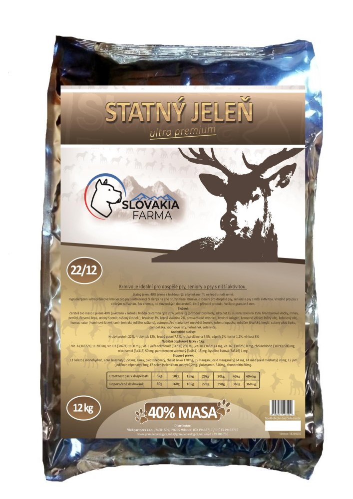 Hypoalergenní Granule SlovakiaFarma Statný jelen - 12 kg