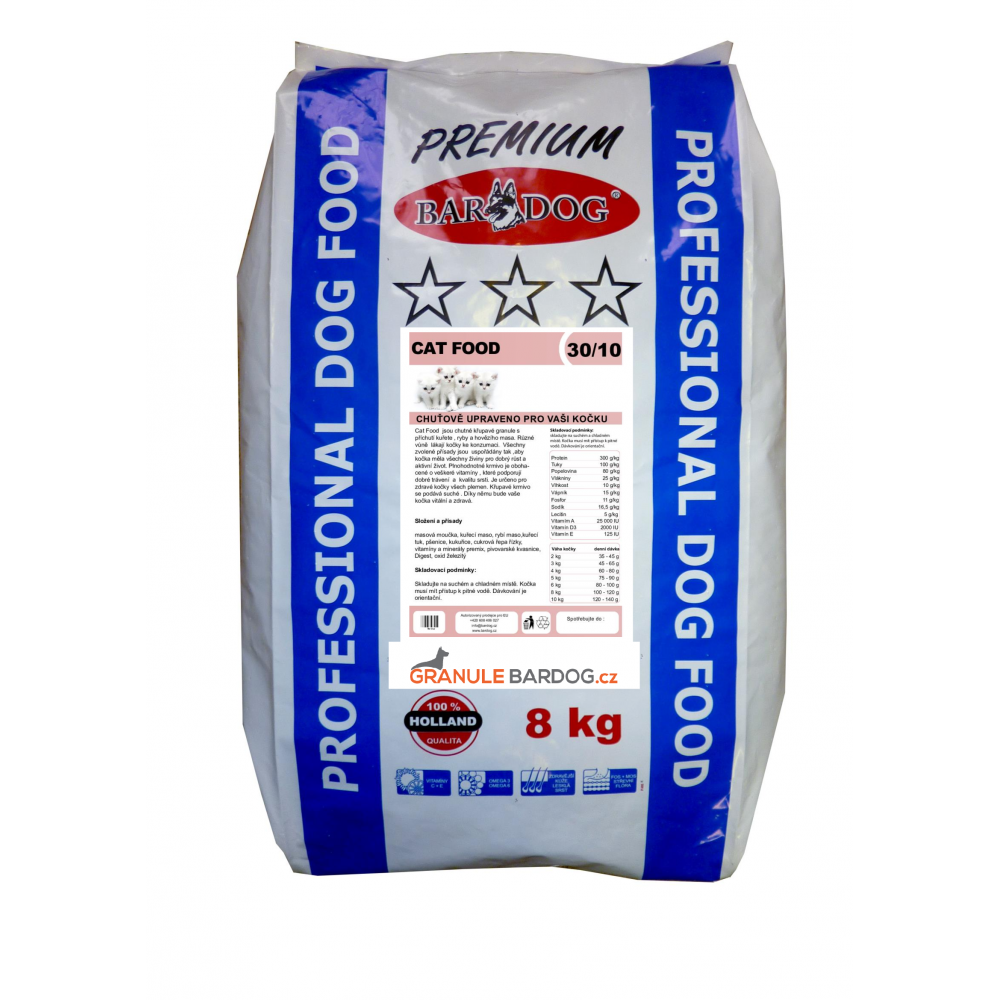 Bardog Prémiové krmivo pro kočky Cat Food 30/10 8 kg