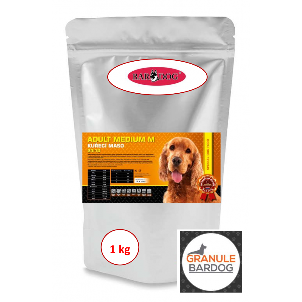 Bardog Super prémiové granule Adult Medium M 24/13 1 kg