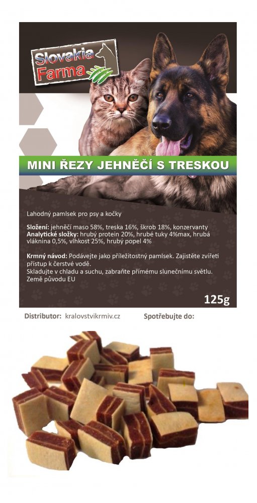 Mini řezy jehněčí s treskou 125g