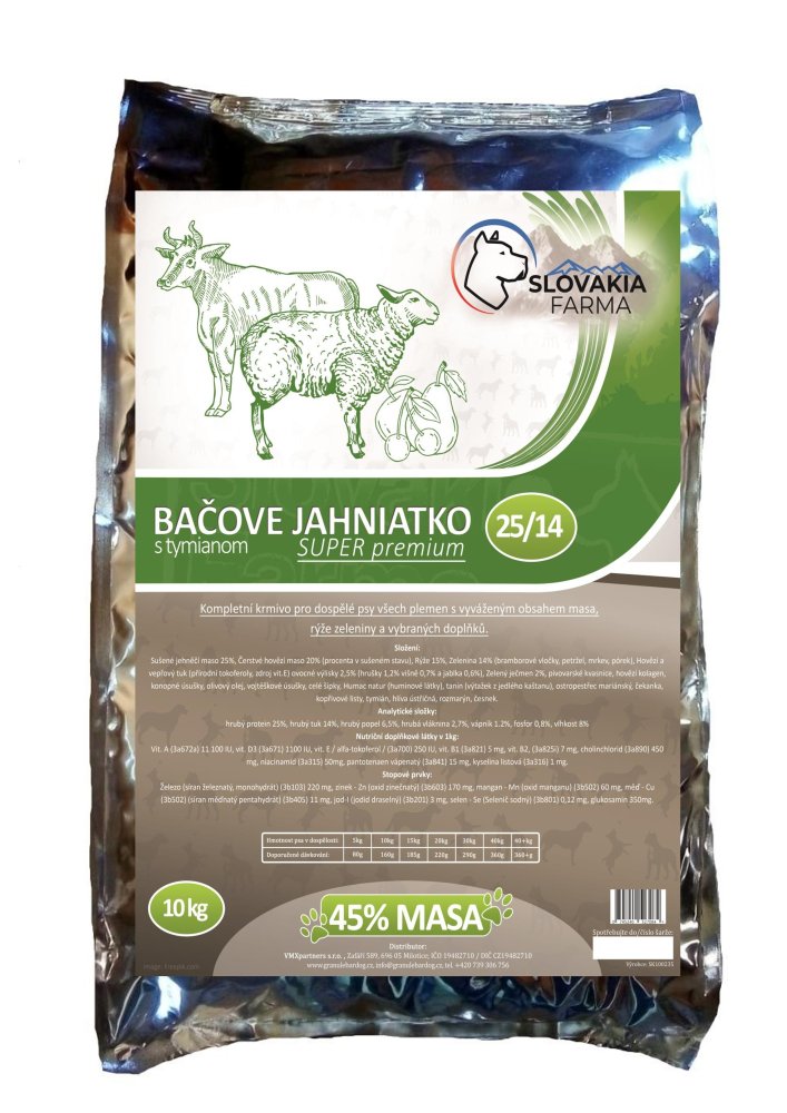 Granule  SlovakiaFarma Bačove jahňátko 25/14 10 kg