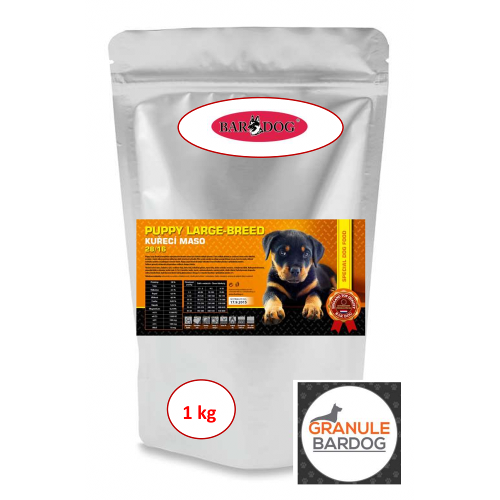 Bardog Super premiové granule Puppy Large Breed 28/16 1 kg