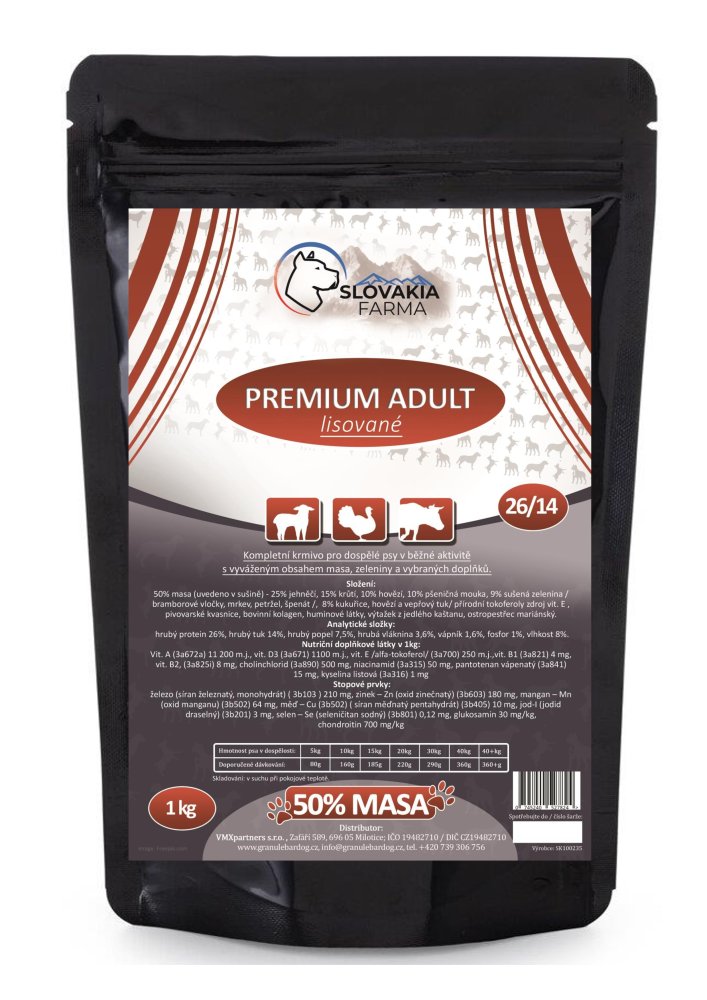 Lisované Granule Slovakia Farma - Premium Adult 26/14 - 1 kg