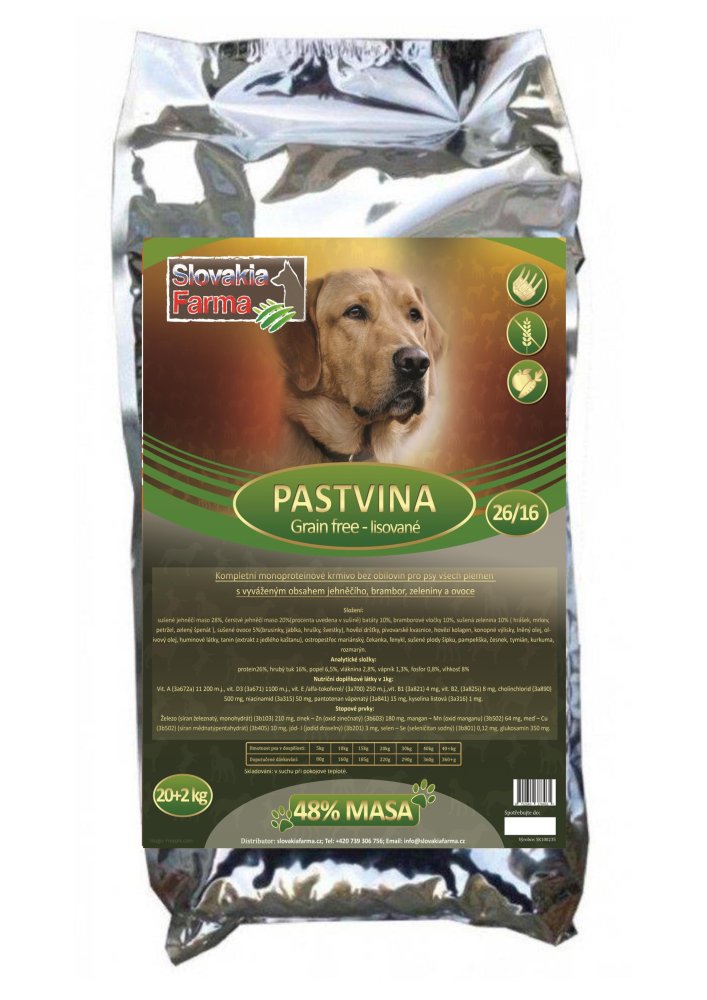 Lisované Grain Free Granule Slovakia Farma - Pastvina 26/16  - 20+2 kg