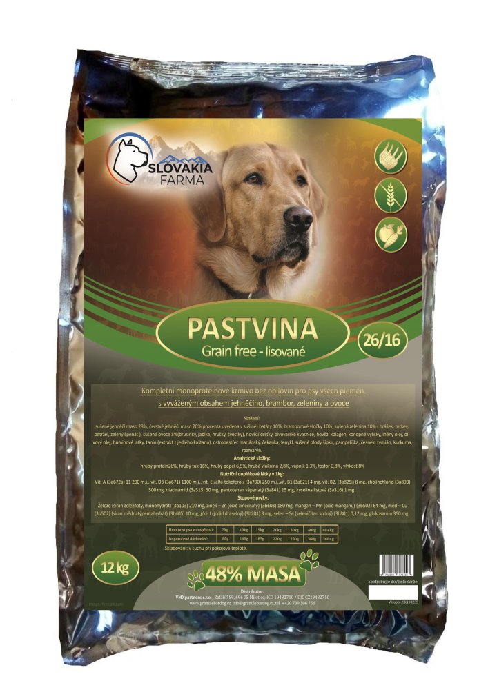 Lisované Grain Free Granule Slovakia Farma - Pastvina 26/16 - 1 kg