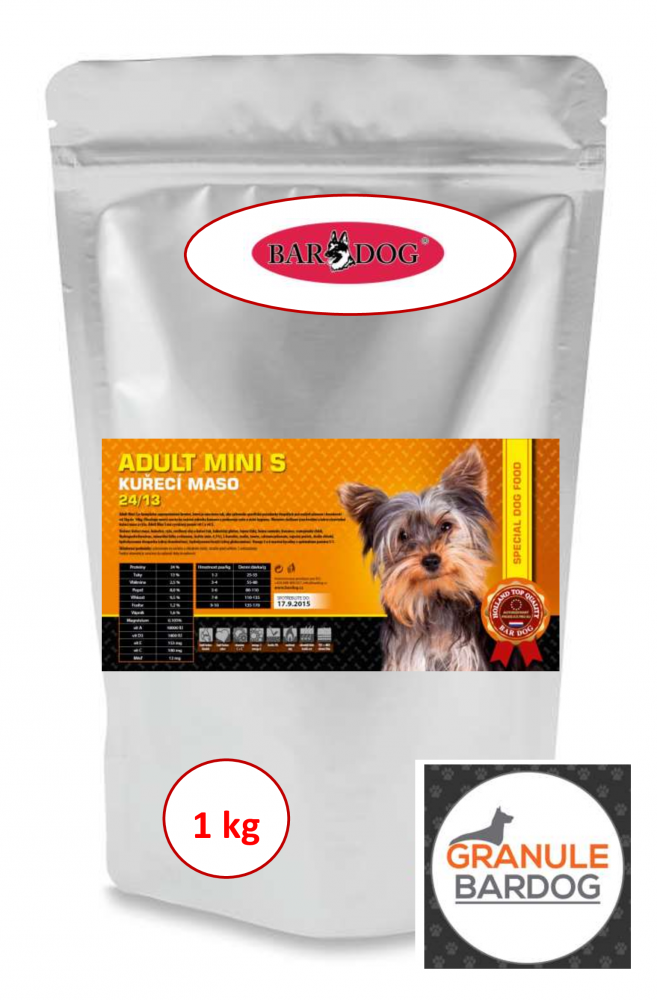 Bardog Super premiové granule Adult Mini S 24/13 1 kg