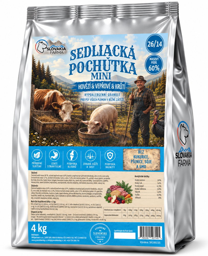 Hypoalergenní Granule Slovakia Farma - Sedliacká pochúťka Adult - 4kg