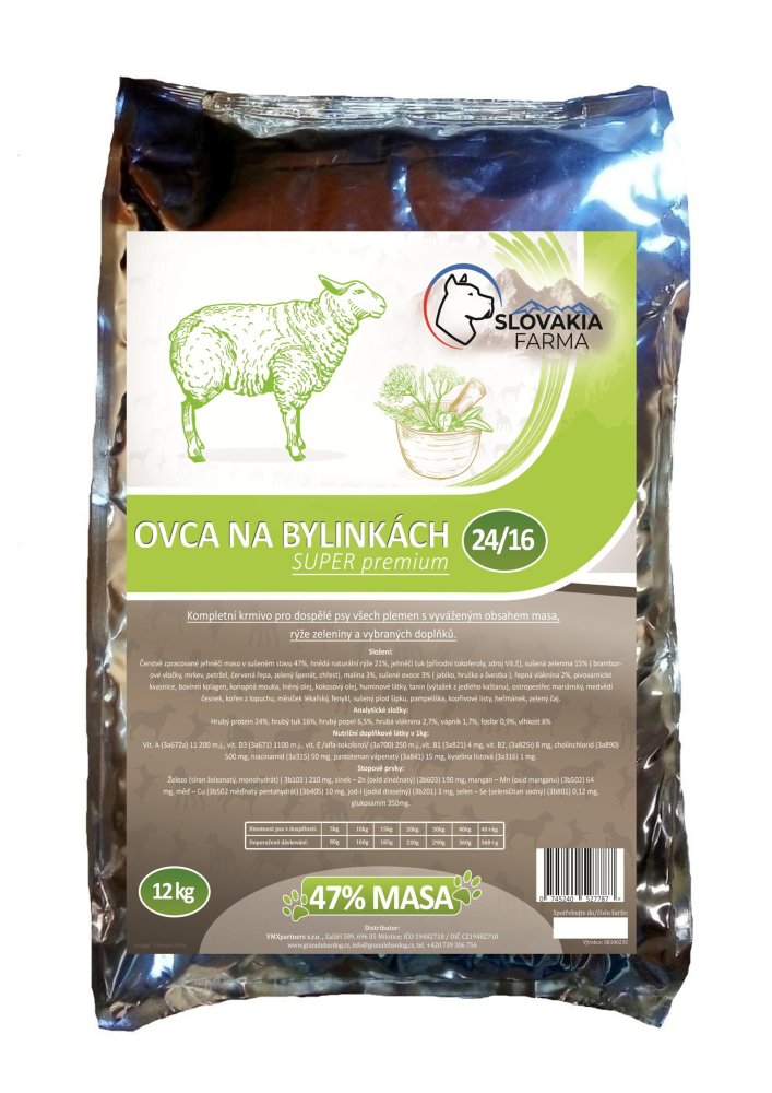 Hypoalergenní Granule Slovakia Farma - Ovca na bylinkách 24/16