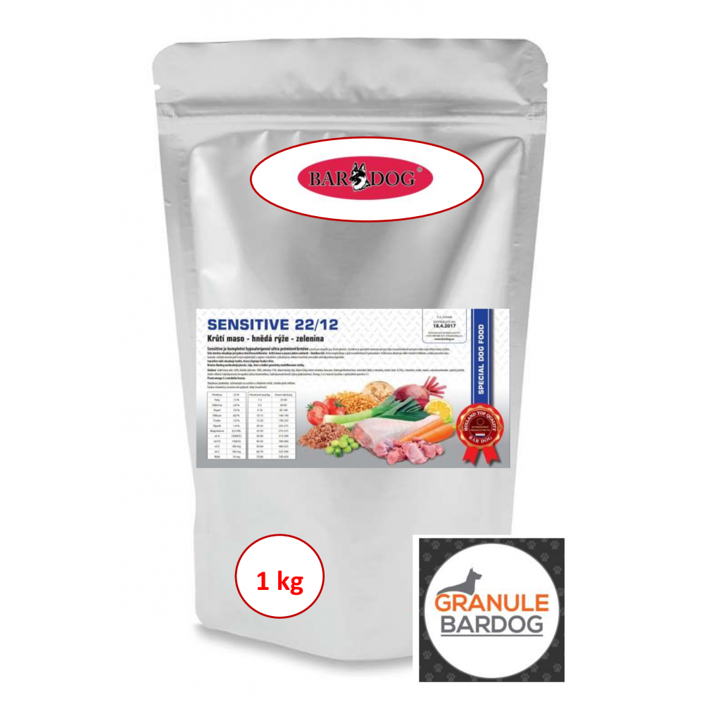 Bardog Hypoalergenní granule Sensitive 22/12 1 kg