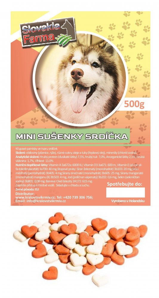 Jahodová srdíčka 400g