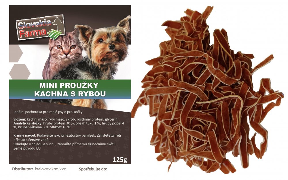 MINI proužky kachna s rybou 125g