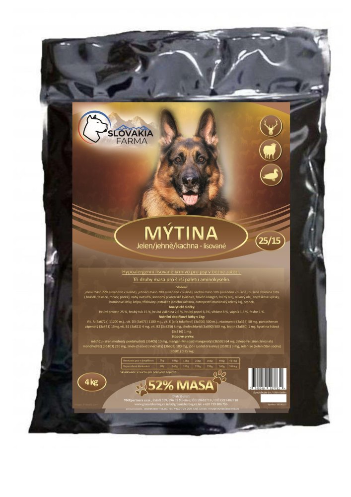 Lisované Granule Slovakia Farma - Mýtina 25/15 - 4 kg